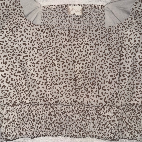 Altar'd‎ State Women's Leopard Print Long Sleeve Crop Top Square Neck S - Picture 8 of 9